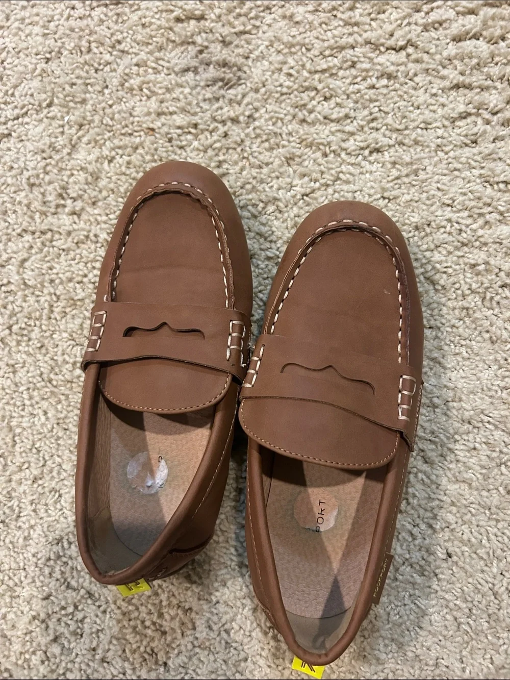 Rockport Men's Tan/Brown Leather Penny Loafers